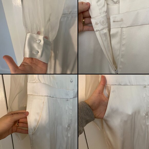 NEW Custom Silk Wedding Bridal Jumpsuit Queer Androgenous Formal Unique Suit - Picture 8 of 16